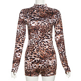 SUPER WHOLESALE | Leopard Long Sleeve Jumpsuit