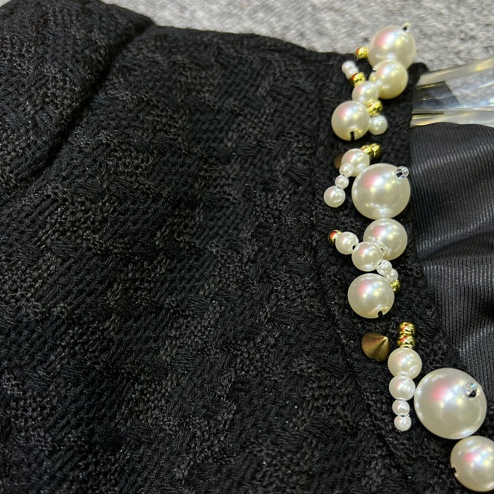SUPER WHOLESALE| Pearls Singal Breasted Skirt Set