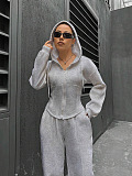 SUPER WHOLESALE|  Hoodie Tracking Suit in Solid Colour
