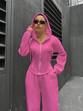 SUPER WHOLESALE|  Hoodie Tracking Suit in Solid Colour