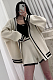 SUPER WHOLESALE| Cardigan Coat & Shorts Set in Beige