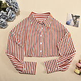 SUPER WHOLESALE| Striped Shirt Top with Tank Cover
