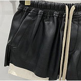 SUPER WHOLESALE| Pu Material Big Pockets Shorts