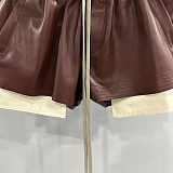 SUPER WHOLESALE| Pu Material Big Pockets Shorts