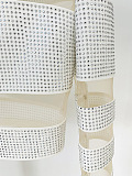SUPER WHOLESALE| Rhinestone Beaded See-through Skirt Set