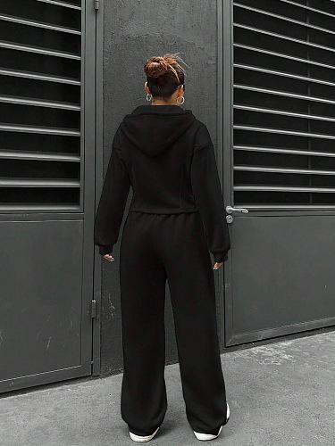 SUPER WHOLESALE|  Hoodie Tracking Suit in Solid Colour