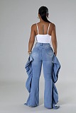 SUPER WHOLESALE| Ruffle-Design Stretch Jeans