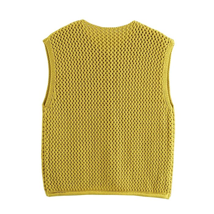 SUPER WHOLESALE| Knitted Vest with Big Buttons