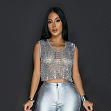 SUPER WHOLESALE| Rhinestone Vest Top
