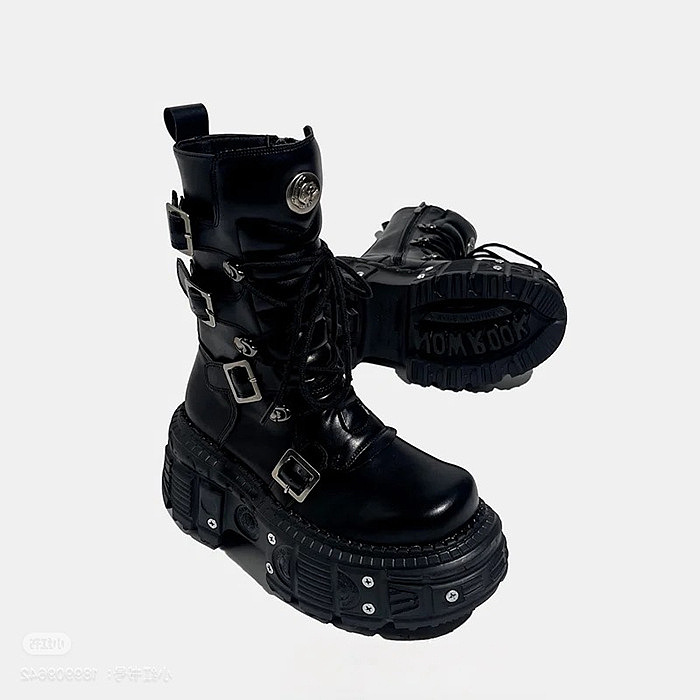 SUPER WHOLESALE| Mid-calf Gothic Style Women's Martin Boots