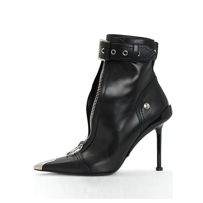 SUPER WHOLESALE| Pointed-toe Zipper Heels