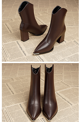 SUPER WHOLESALE| Pointed-toe Back Zipper Heels