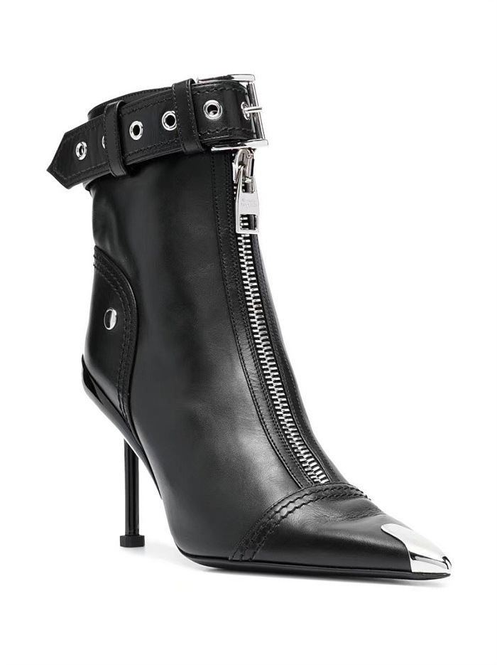 SUPER WHOLESALE| Pointed-toe Zipper Heels