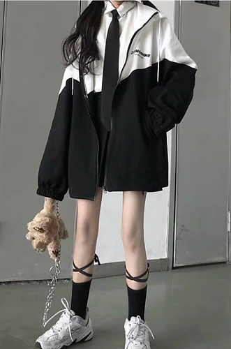 SUPER WHOLESALE| Oversize Track Top in Two Tones