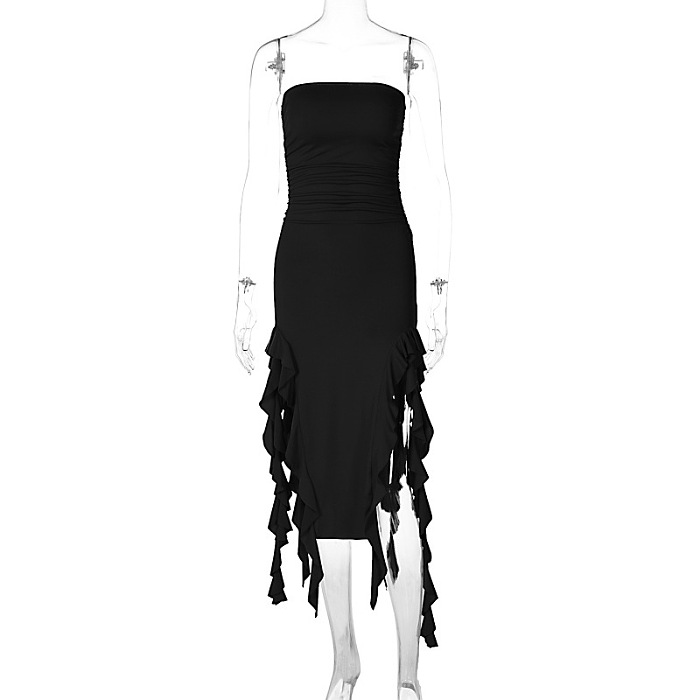 SUPER WHOLESALE| Strapless Fringe Dress