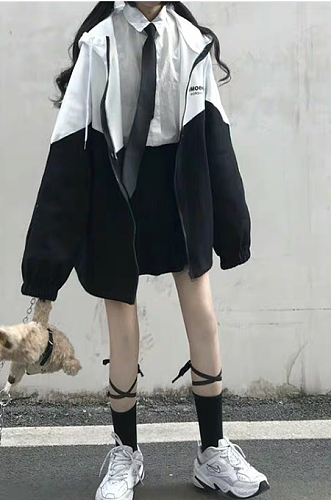 SUPER WHOLESALE| Oversize Track Top in Two Tones