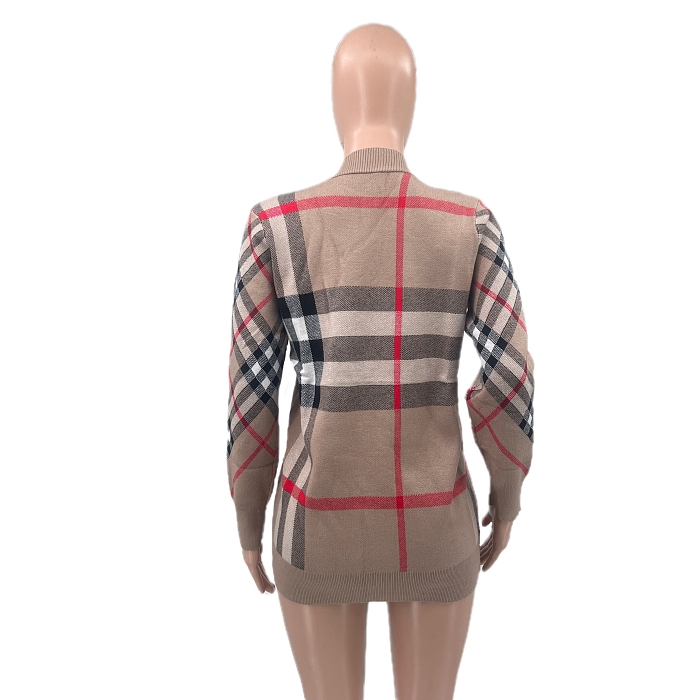SUPER WHOLESALE| Plaid Knitted Cardigan Top