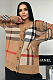 SUPER WHOLESALE| Plaid Knitted Cardigan Top