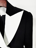 SUPER WHOLESALE| Contrast Color Hidden Button Tailored Blazer