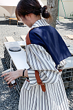 SUPER WHOLESALE| Striped Trench Coat