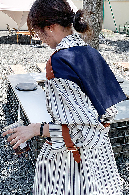 SUPER WHOLESALE| Striped Trench Coat