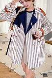SUPER WHOLESALE| Striped Trench Coat
