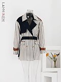 SUPER WHOLESALE| Striped Trench Coat