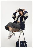 SUPER WHOLESALE|  Patchwork Track Jacket in Two Tones