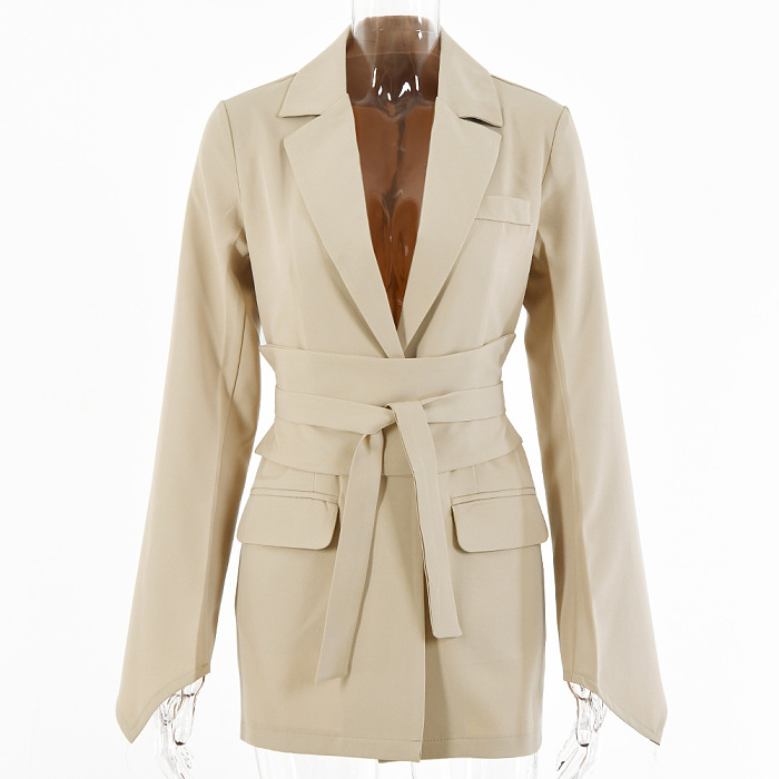 SUPER WHOLESALE|  Tie Waist Blazer Set