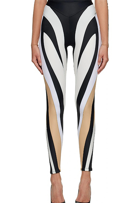 SUPER WHOLESALE|  Patchwork Leggings in White and Blue