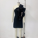 SUPER WHOLESALE|  Bows One Shoulder Mini Dress