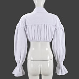 SUPER WHOLESALE|  Lantern Sleeve Patchwork Shirt