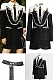 SUPER WHOLESALE| Detailed Patchwork Pearl Dress