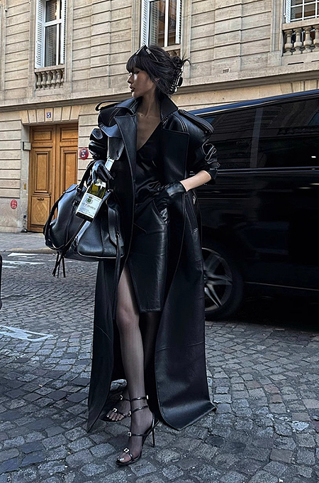 SUPER WHOLESALE|  Leather Trench Coat