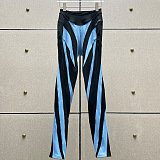 SUPER WHOLESALE|  Mugler Patchwork Leggings in Blue