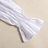 SUPER WHOLESALE|  Lantern Sleeve Patchwork Shirt