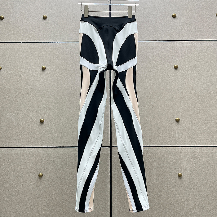 SUPER WHOLESALE|  Patchwork Leggings in White and Blue