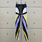 SUPER WHOLESALE|  Patchwork Leggings in Contrast Colors