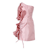 SUPER WHOLESALE|  Big Rose Strapless Mini Dress