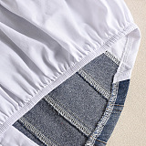 SUPER WHOLESALE|  Lantern Sleeve Patchwork Shirt