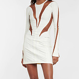 SUPER WHOLESALE|  Patchwork Back Zip Up Dress