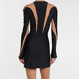 SUPER WHOLESALE|  Patchwork Back Zip Up Dress