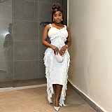 SUPER WHOLESALE|  Ruffles Maxi Long Dress