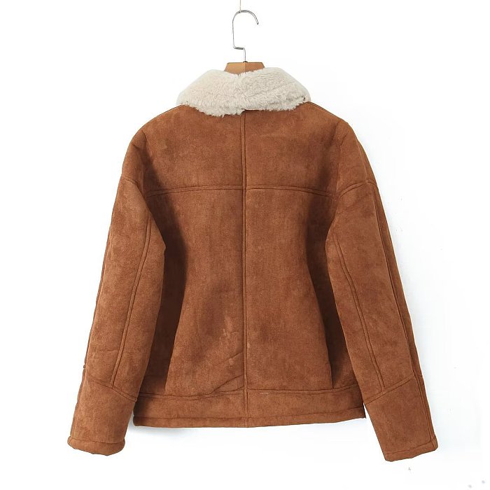 SUPER WHOLESALE|  Warm Vintage Lamb Wool Loose Casual Jacket