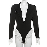 SUPER WHOLESALE| Pluging Neck Bodysuit