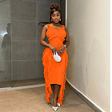 SUPER WHOLESALE|  Ruffles Maxi Long Dress