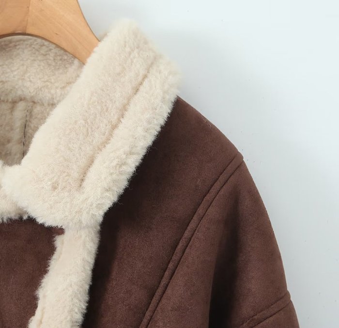 SUPER WHOLESALE|  Warm Vintage Lamb Wool Loose Casual Jacket
