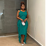 SUPER WHOLESALE|  Ruffles Maxi Long Dress