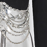 SUPER WHOLESALE| Rinestone Chain Skirt Set
