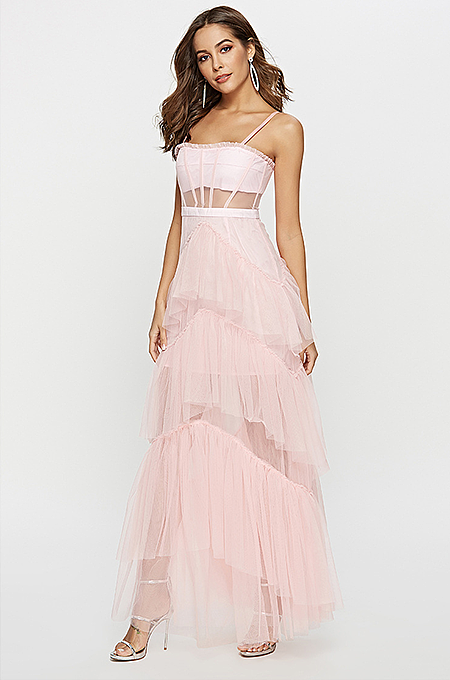 SUPER WHOLESALE| Layers See-through Maxi Dress